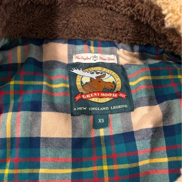 Kiel James Patrick Great Moose Sherpa Fleece Jacket Plaid Lined Unisex XS - Picture 4 of 5